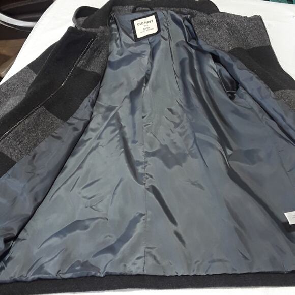 Old Navy Womens Sz L Gray Lined Wool Blend Full Zip Toggle Buttons Hooded Coat - Picture 7 of 13